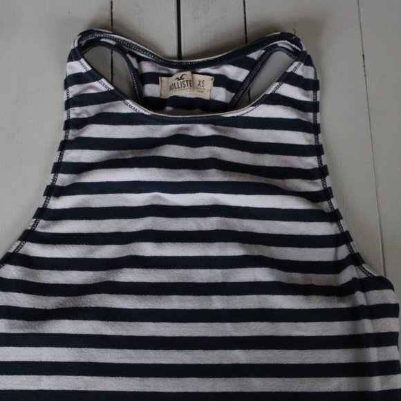 Blue and White Stripe Body-con Racer Back Tank Dress - Picture 2 of 6